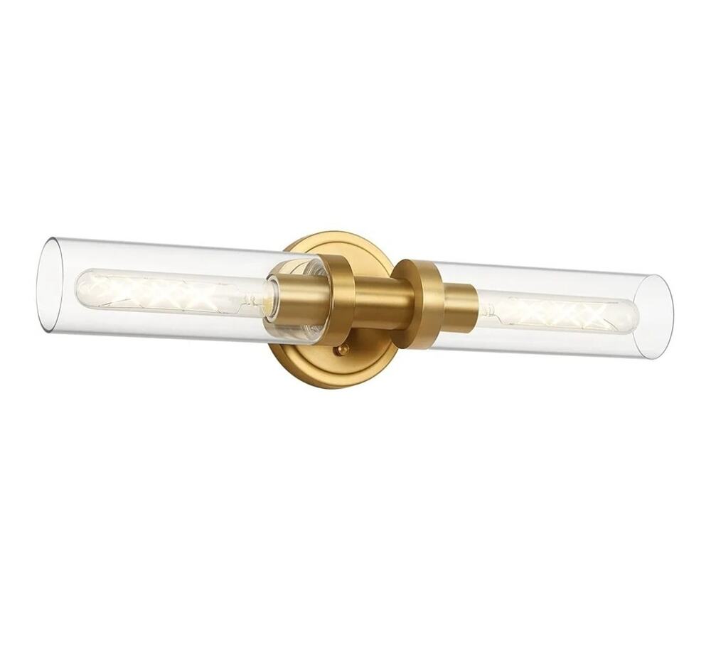 Bathroom Vanity Light Fixture, 2-Light Modern Wall Sconce Lighting, Gold